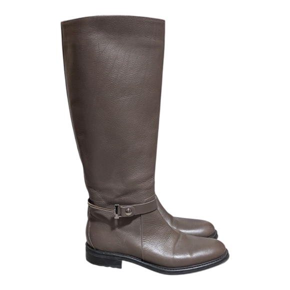 Iceberg gray-taupe leather riding boots size 38 horse equestrian Italy chic - Picture 1 of 12